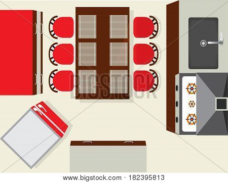 Modern Furniture Top View top view modern kitchen interior element isolated on white Modern Furniture Top View top view modern kitchen interior element isolated on white