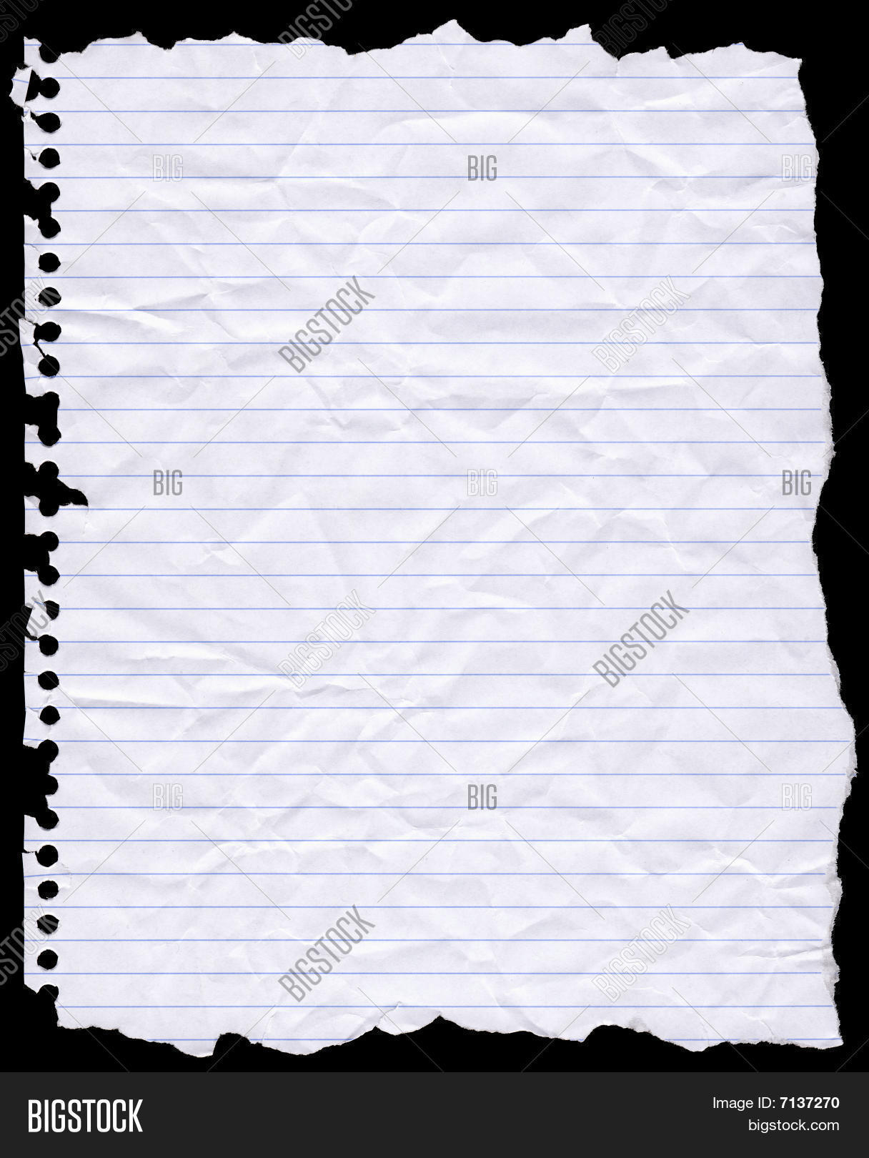 Torn Hole Punched Writing Paper Image & Photo Bigstock