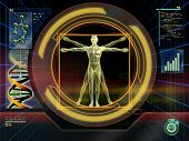 pic of future  - Image of an ideal figure male analyzed by an high technology software - JPG 