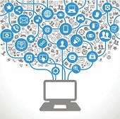 picture of network  - vector background of the icons social computer network - JPG 