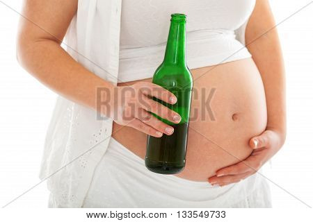 Pregnant big beer bottle 4