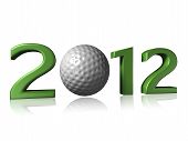 pic of golf  - 2012 golf design on white background with a little reflection - JPG 