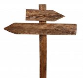 stock photo of road sign  - Arrows road sign isolated on white - JPG 