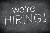 foto of black  - Hiring sign blackboard - JPG 