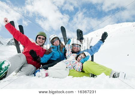 Picture or Photo of Happy family ski team