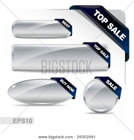 Picture or Photo of Web buttons collection. Blank buttons. EPS10