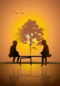 foto of teeter  - An illustration of two kids playing teeter totter - JPG 