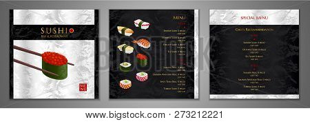 Poster: Sushi Bar Menu Design Japanese