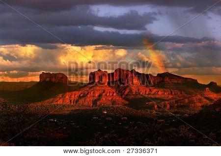 Picture or Photo of Beautiful rainbow in Sedona Arizona during sunset