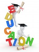 stock photo of education  - Man with diploma on text education - JPG 