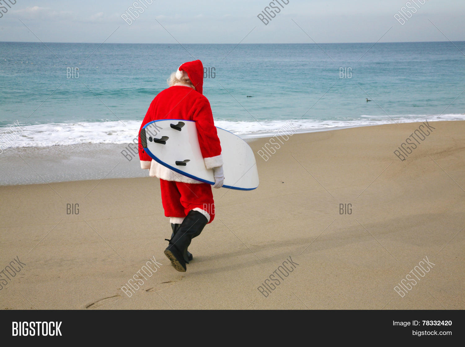 surfing santa claus lonely santa image photo bigstock surfing santa claus lonely santa image photo bigstock