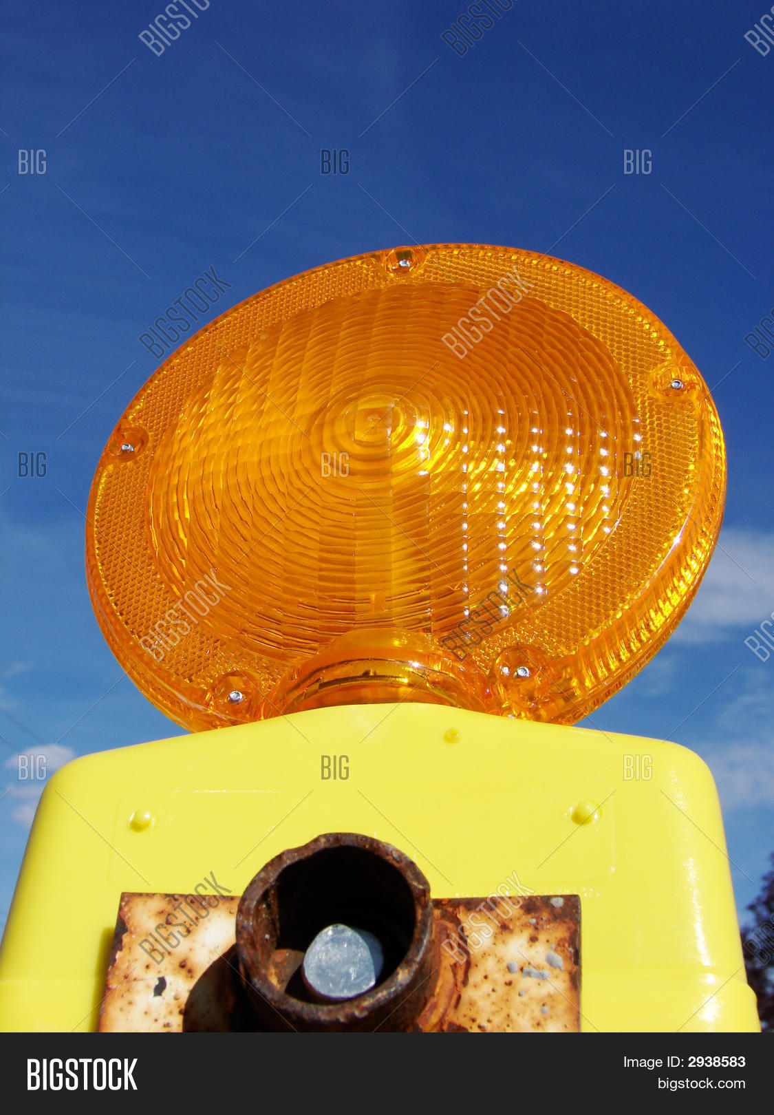 Orange Construction Flashing Light Stock Photo & Stock Images Bigstock