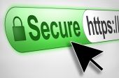 stock photo of security  - Cursor pointing to secure web browser connection - JPG 