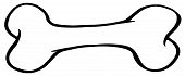 stock photo of outline  - Black And White Outlined Dog Bone Cartoon Character - JPG 