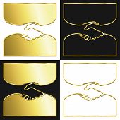 stock photo of handshake  - Variations of a handshake symbol in gold - JPG 