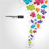 pic of puzzle  - 3d colorful puzzle piece vector background - JPG 