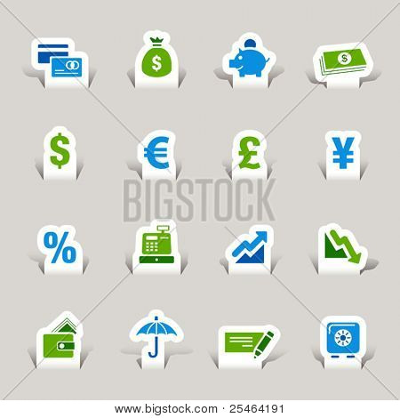 Picture or Photo of Paper cut - Finance icons