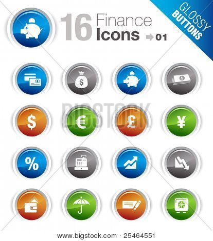 Picture or Photo of Glossy buttons - Finance icons