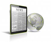 picture of globe  - Generic tablet PC with globe - JPG 