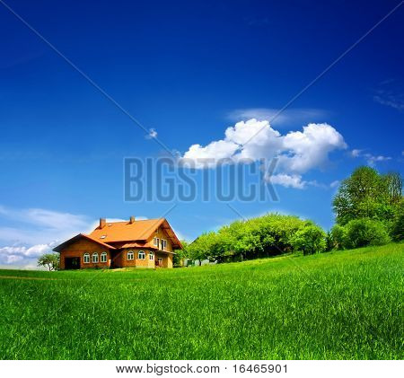 Picture or Photo of New house on blue sky