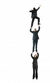 stock photo of business people  - business people helping each other climb up - JPG 