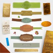 stock photo of illustration  - Set of vector retro ribbons - JPG 