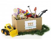 foto of puzzle  - A box with a sign for Christmas toy donations - JPG 
