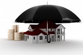 image of money  - 3d Property insurance concept - JPG 