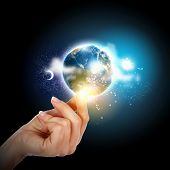 picture of earth  - Human hand holding our planet earth glowing - JPG 