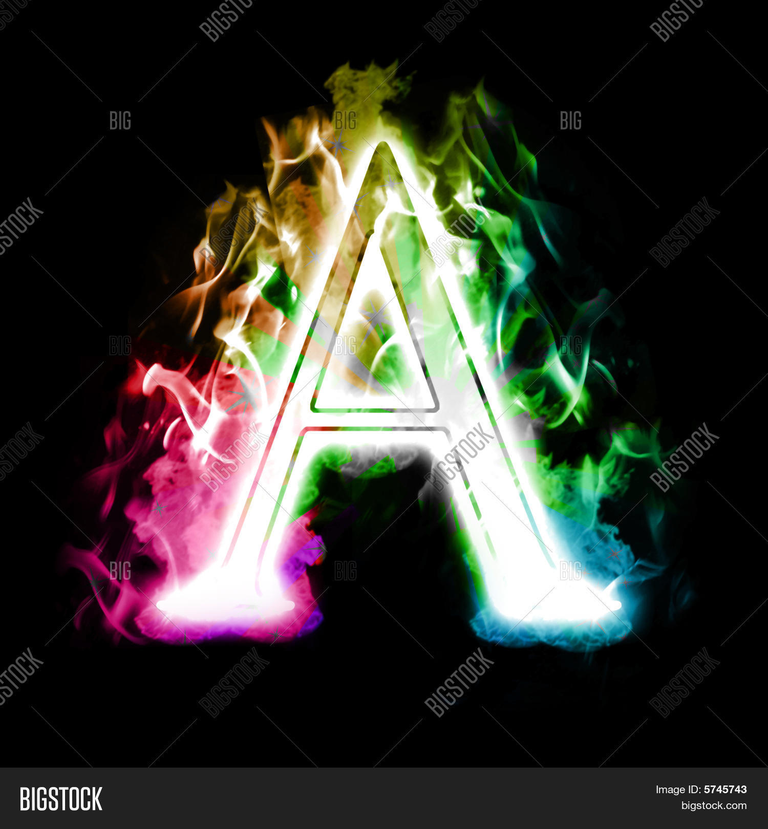 Burning Letter Colorful Rainbow Image & Photo | Bigstock