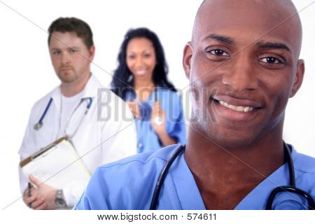 Picture or Photo of African American Man and Woman Medical Workers