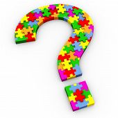 pic of puzzle  - 3d question mark symbol made of colorful puzzle peaces - JPG 