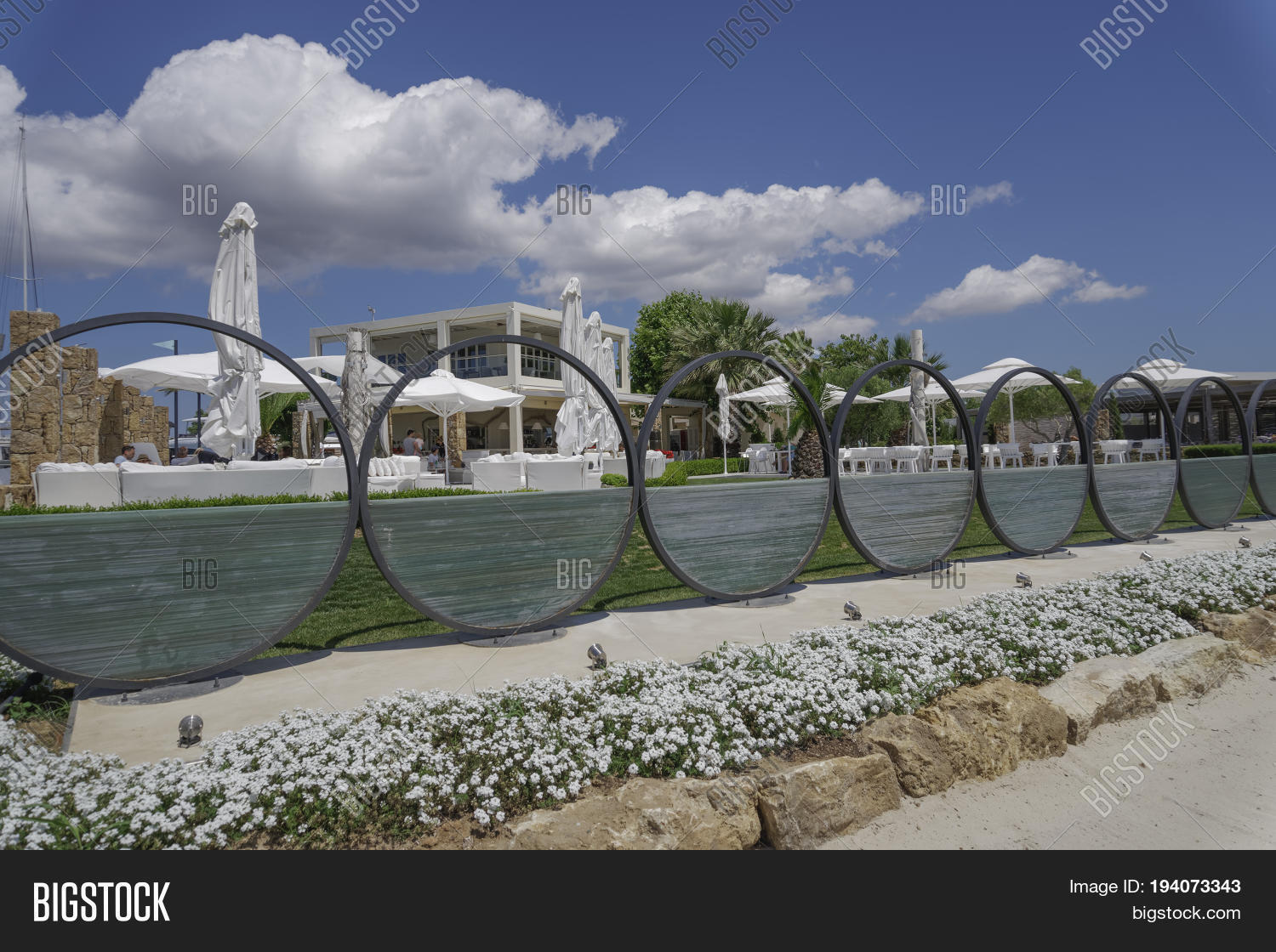 halkidiki, greece - june 10 2017: sani luxury hotel resort marina halkidiki, greece - june 10 2017: sani luxury hotel resort marina