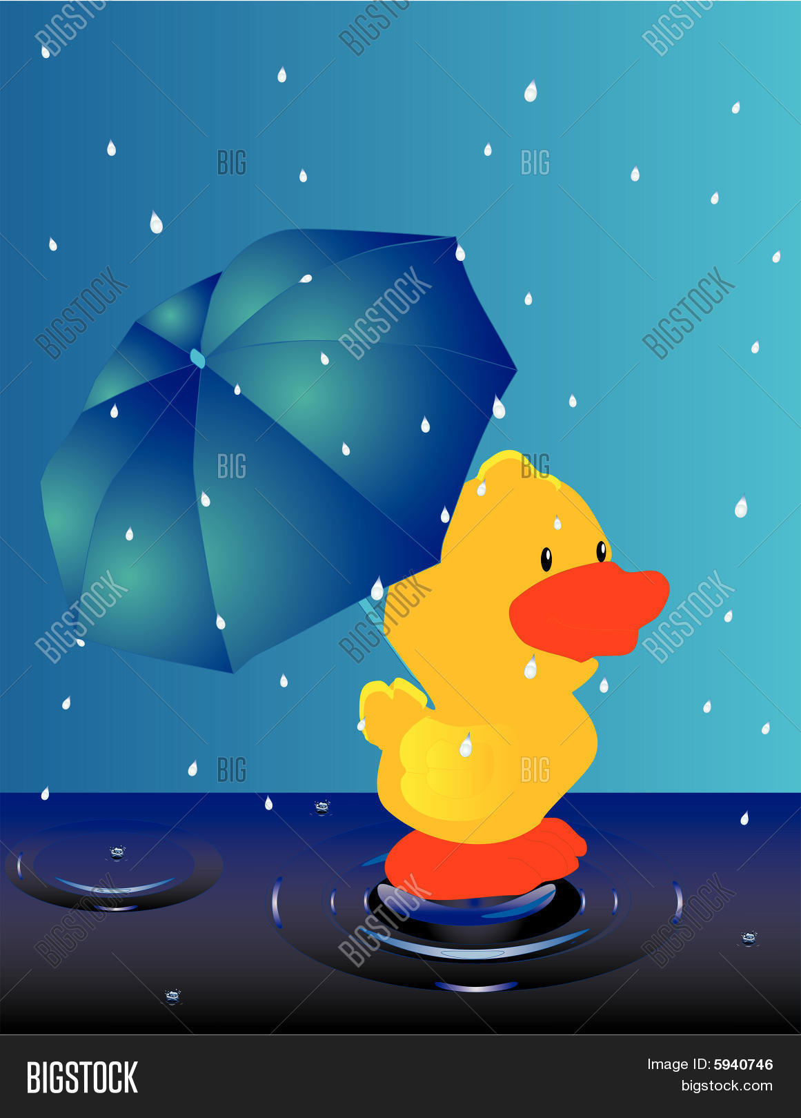 Duck Waddling Rain Umbrella Vector & Photo | Bigstock