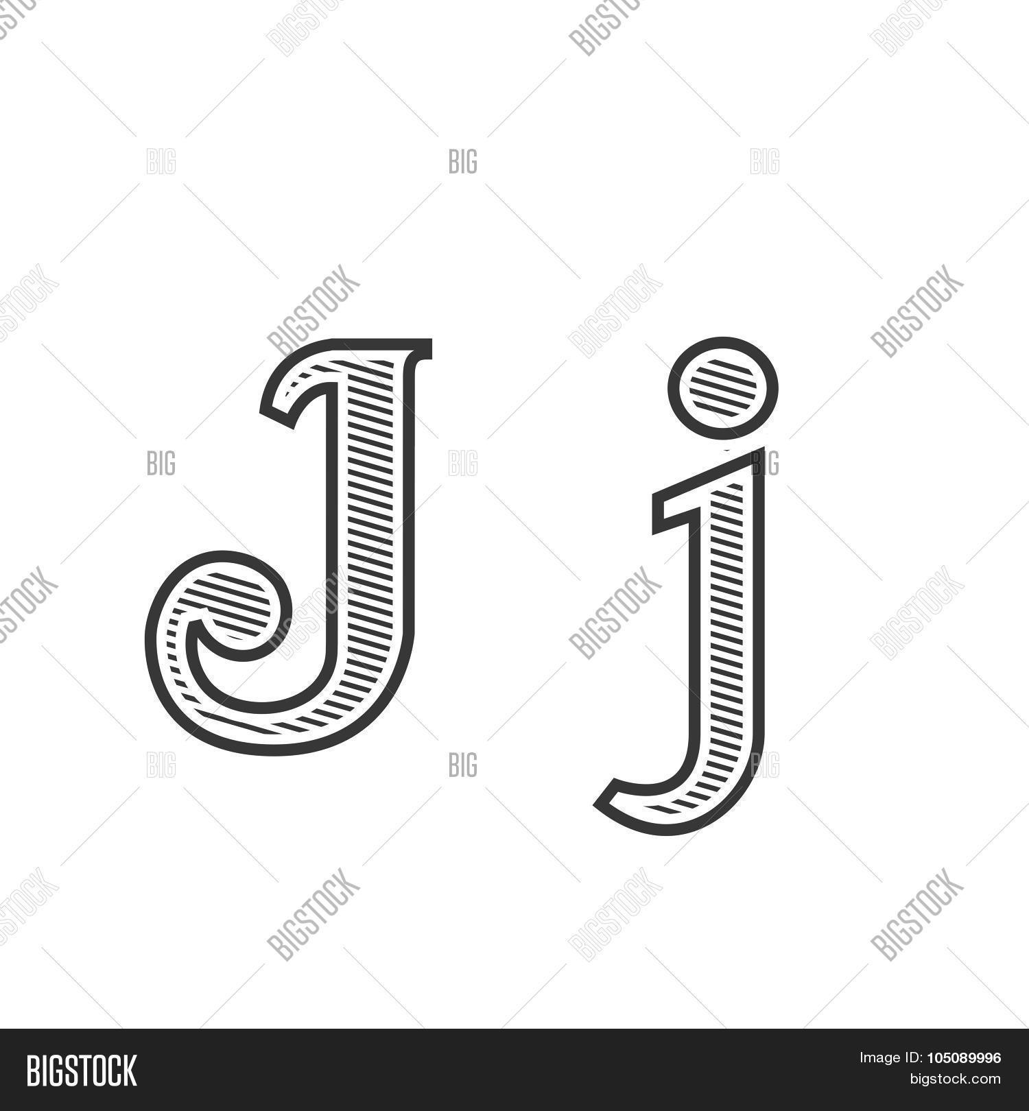 Font tattoo engraving letter J with shading Stock Vector & Stock Photos