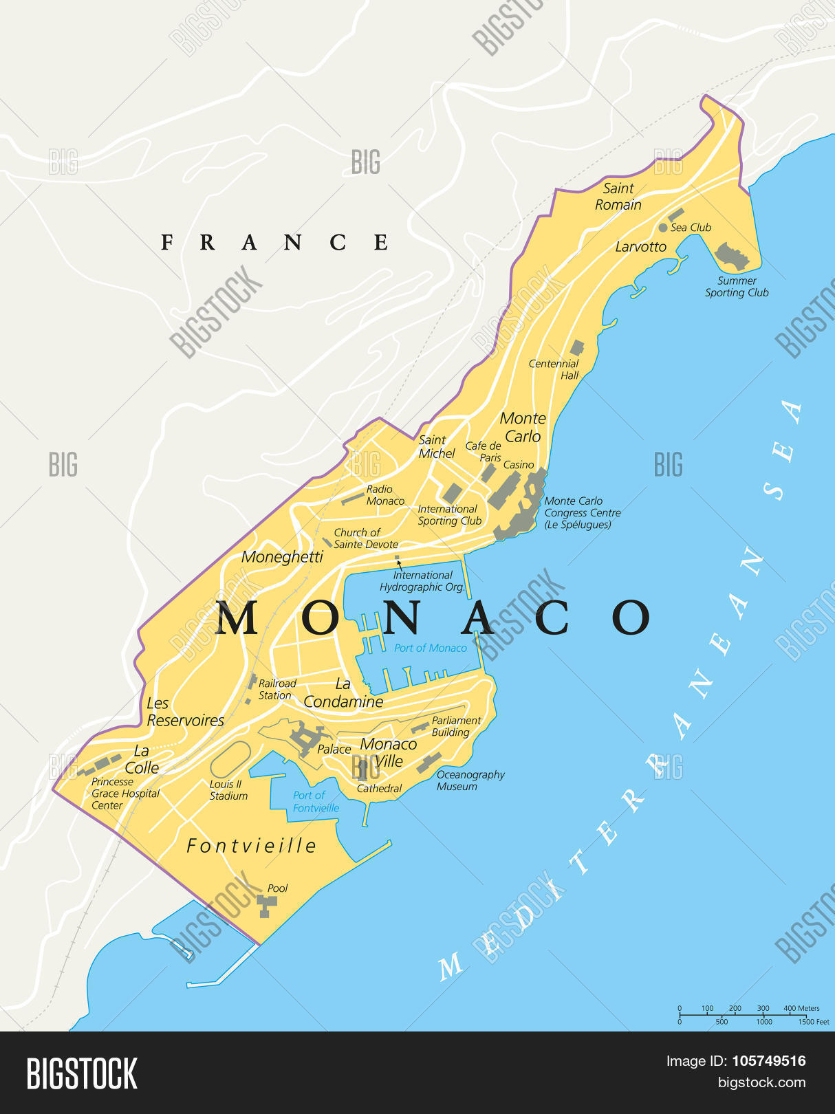 Monaco Political Map Vector Photo Bigstock - Monaco Political Map monaco political map vector photo bigstock - monaco political map
