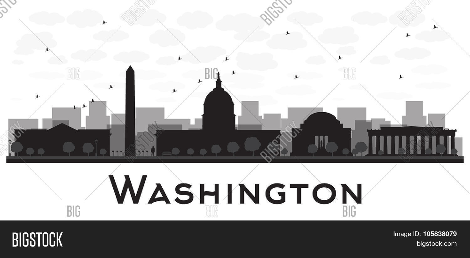 Washington Dc City Skyline Black Vector & Photo | Bigstock