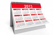 stock photo of desktop  - Desktop calendar for 2013 year on a white background - JPG 