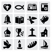 picture of religion  - vector black religion icon set on gray - JPG 