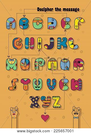 Poster: Artistic Alphabet With Encrypted Romantic