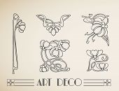 stock photo of art  - Vector art deco flower pattern ornament design - JPG 