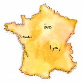pic of france  - France map drawing - JPG 