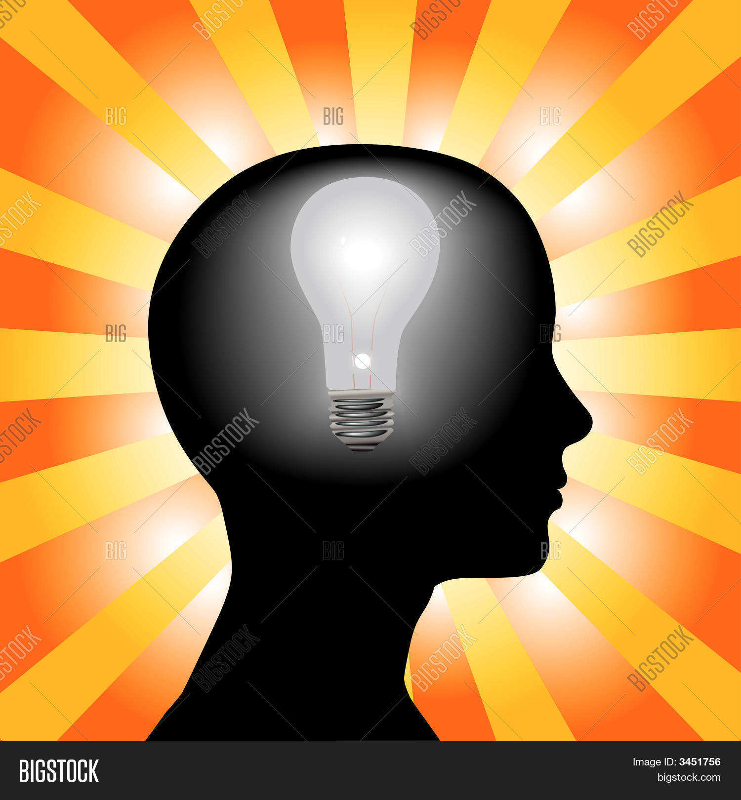Idea Woman Mind Lightbulb Vector & Photo Bigstock