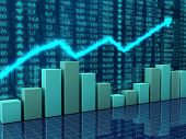 stock photo of finance  - 3d illustration of finance and economy charts concept - JPG 