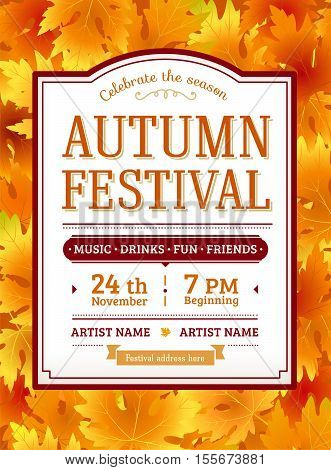 autumn festival invitation fall party template thanksgiving day fall festival flyer
