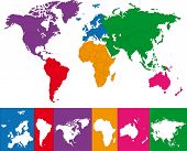 foto of map  - Colorful world map illustration - JPG 