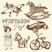 stock photo of animals  - hand drawn toys collection - JPG 