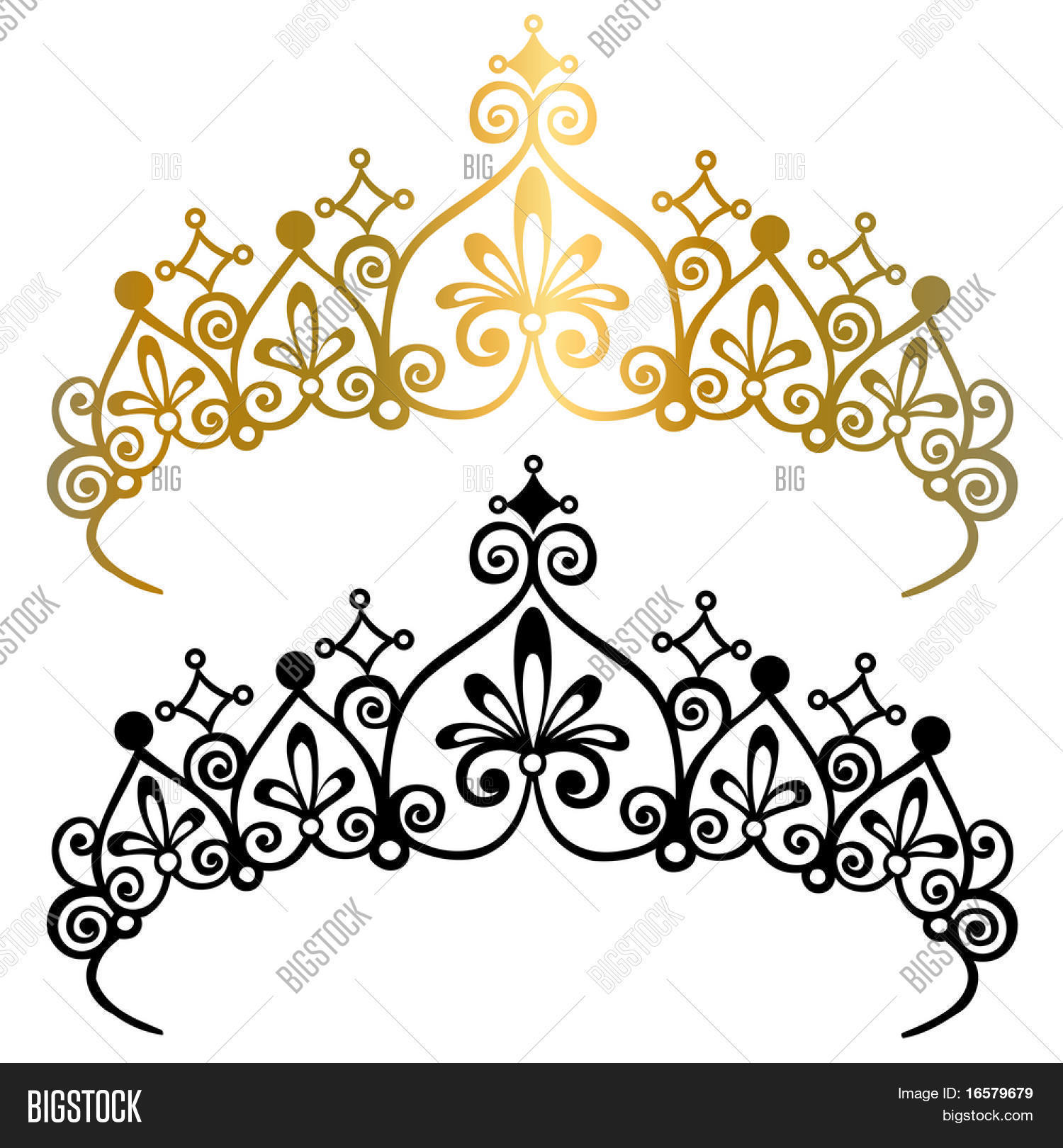Princess Tiara Crown Vector Illustration Stock Vector & Stock Photos