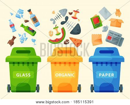 Recycling Garbage Elements Trash Bags Tires Management Industry Recycling Garbage Elements Trash Bags Tires Management Industry Utilize Concept And Waste Ecology Can Bottle