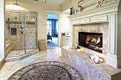 picture of opulence  - opulent bathroom with fireplace - JPG 